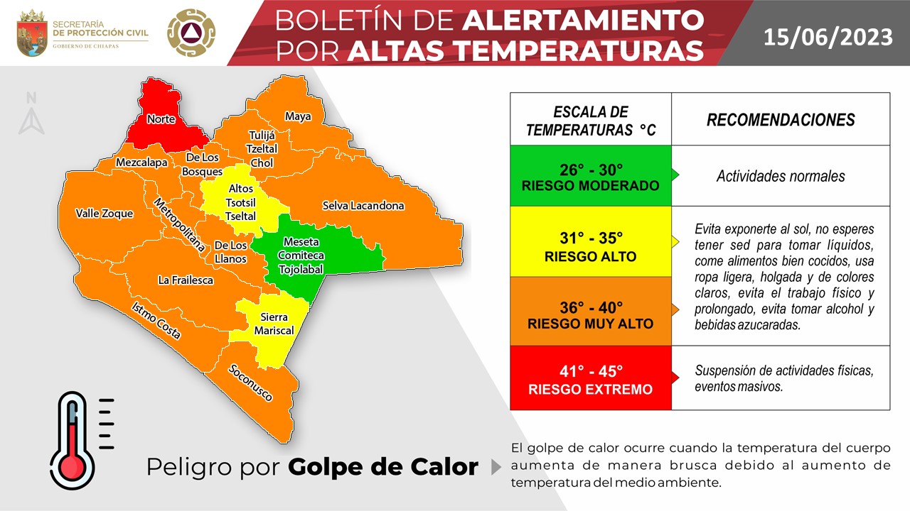 Lanzan mapa de calor en Chiapas