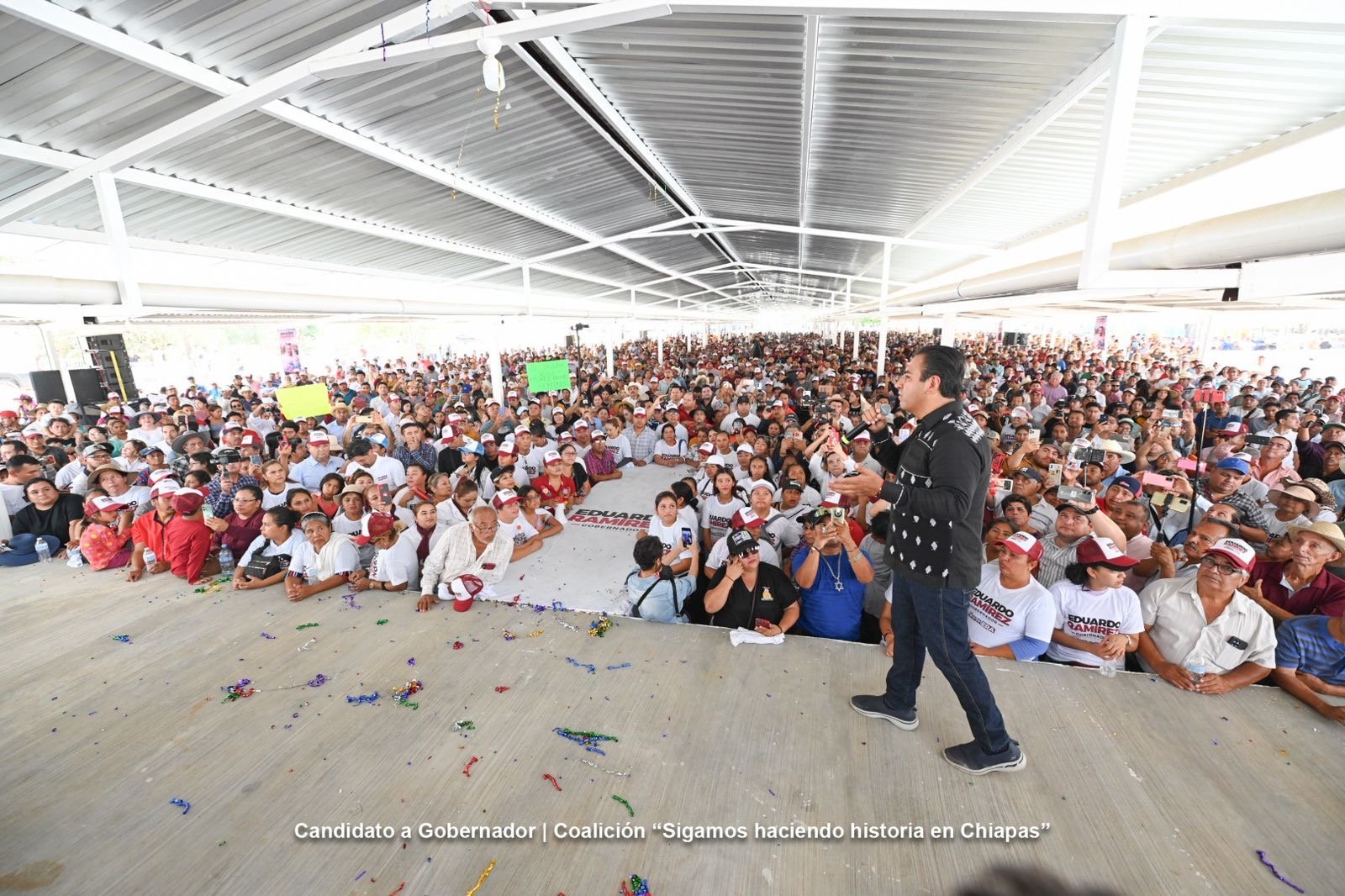 Multitudinario apoyo en Villaflores para Eduardo Ramírez