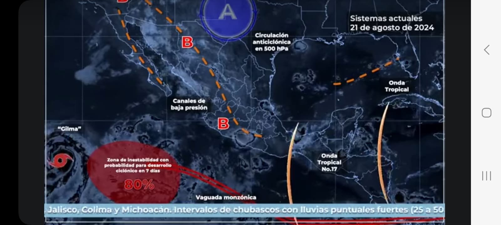 Onda Tropical 17 afectará el sureste del país