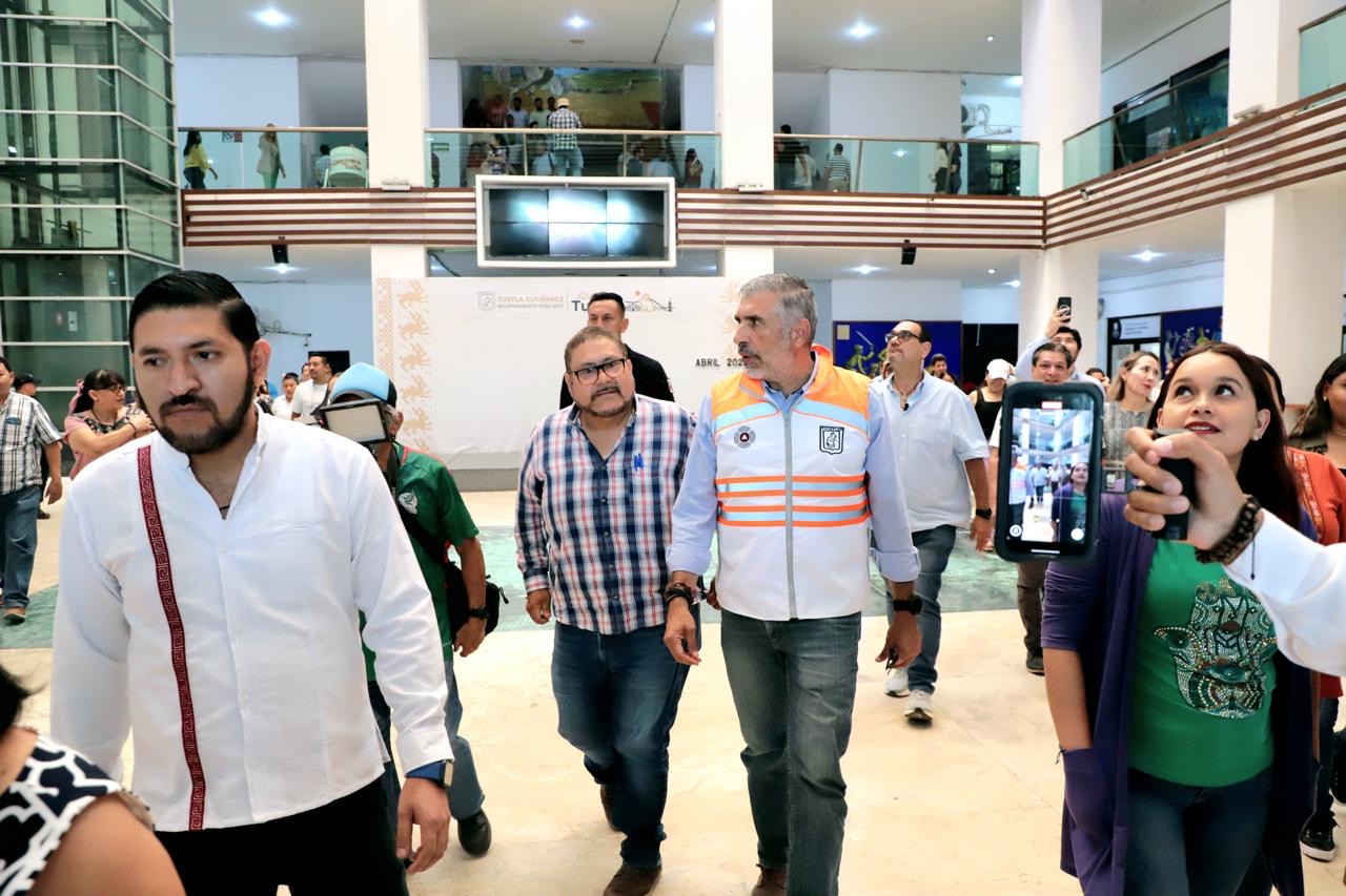 Participa Ayuntamiento de Tuxtla en el Primer Simulacro Nacional 2025 para fortalecer la cultura de la prevención