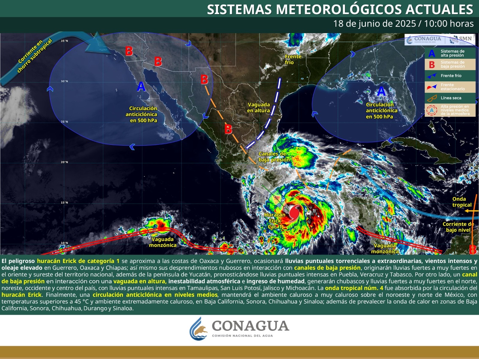 Lluvias torrenciales para Chiapas