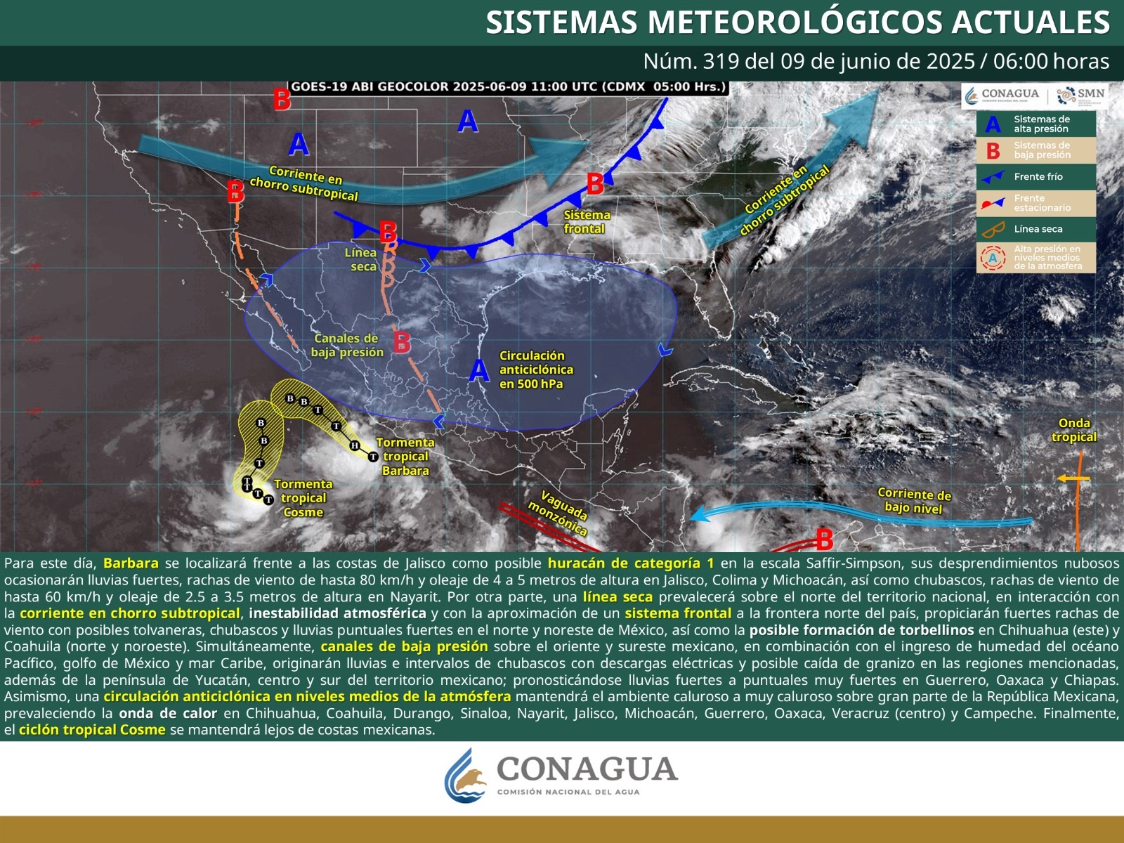 Lluvias fuertes en Chiapas: CONAGUA
