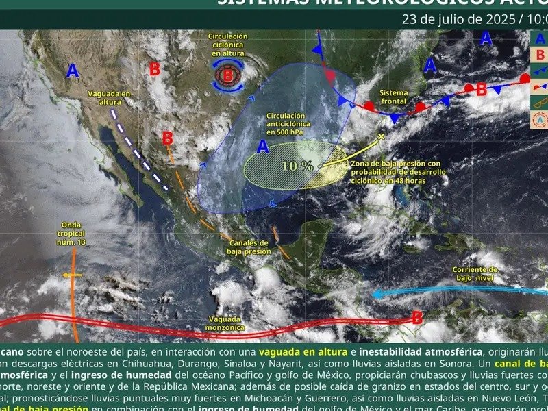 Lluvias muy fuertes para el sureste del país