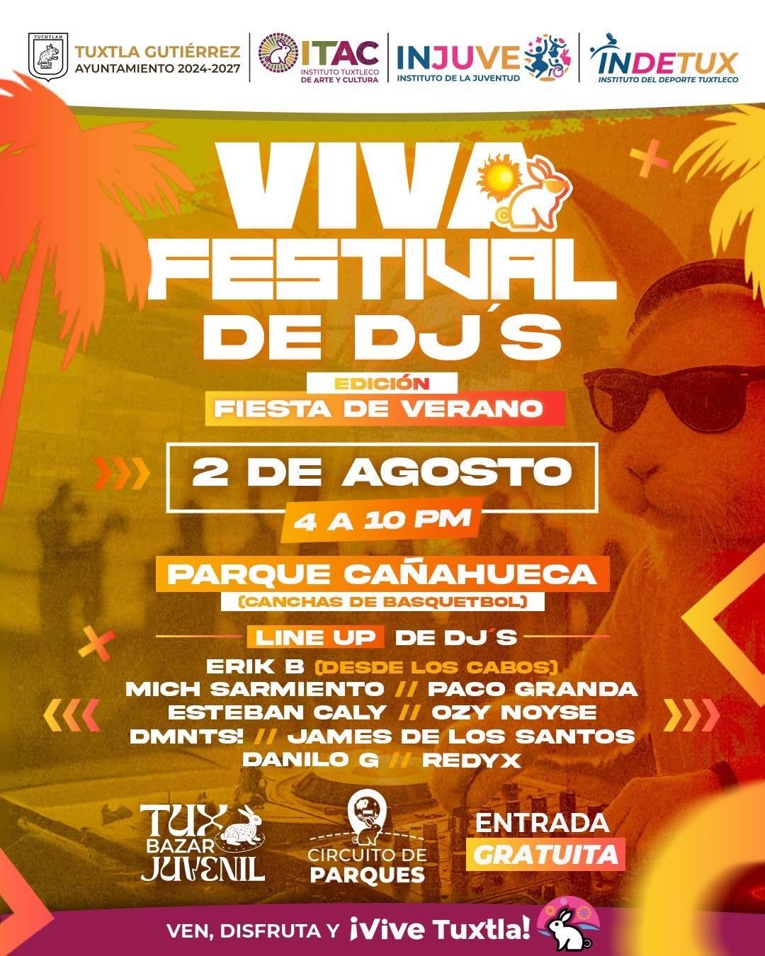 Invita Ayuntamiento de Tuxtla al “Viva Festival de DJ’s: ¡Fiesta de Verano!”