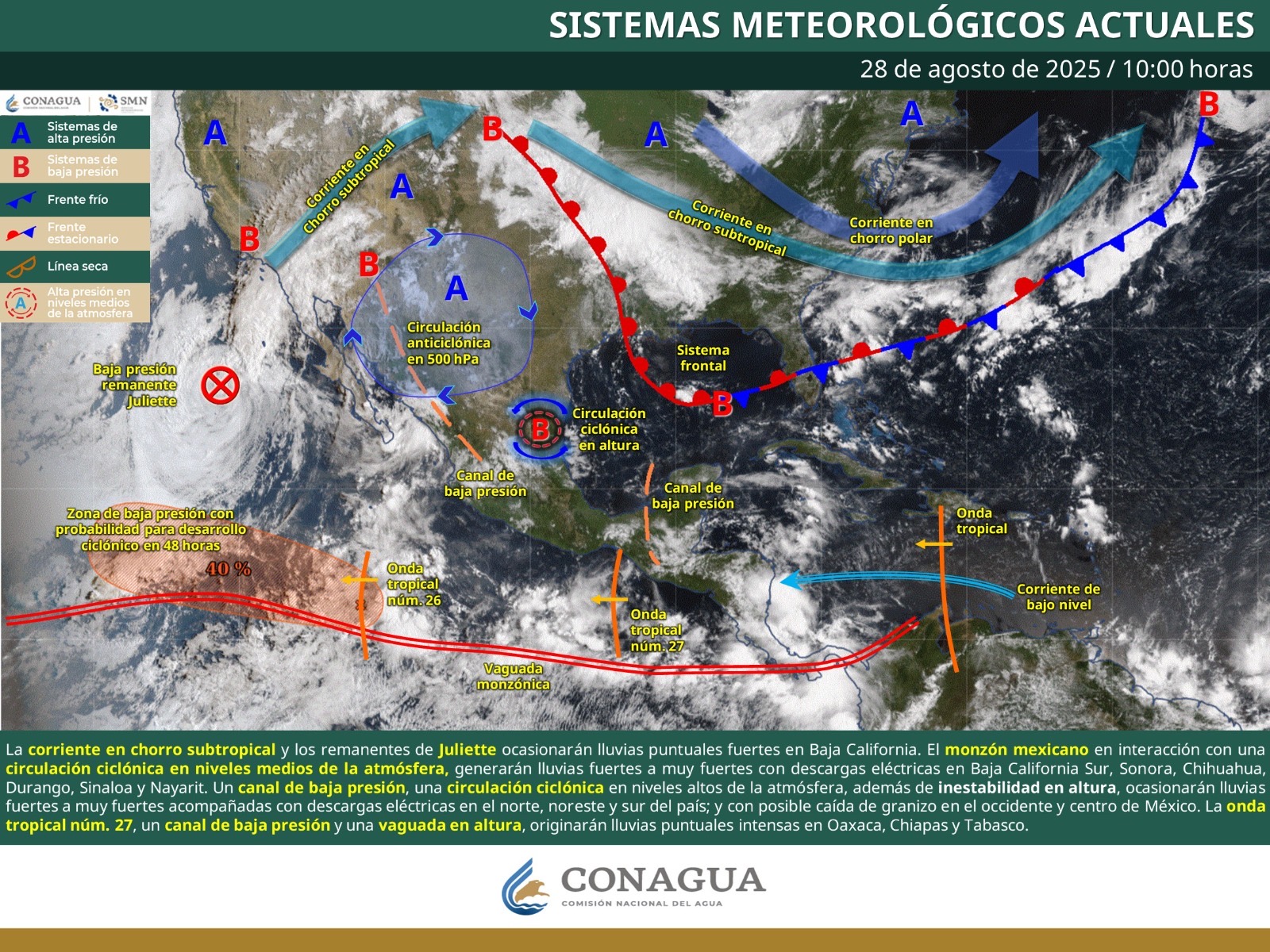 Nueva onda trocal ocasionara lluvias en Chiapas