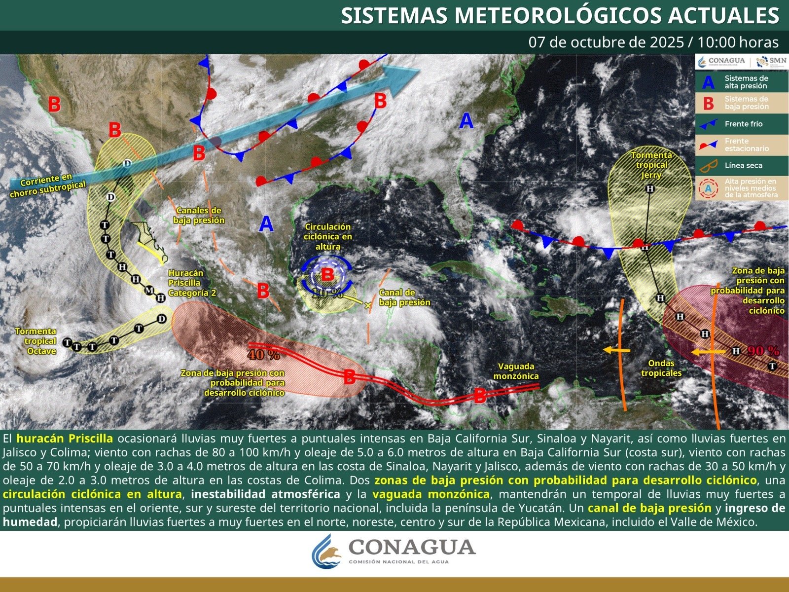 Posible desarrollo ciclónico en costas de Chiapas
