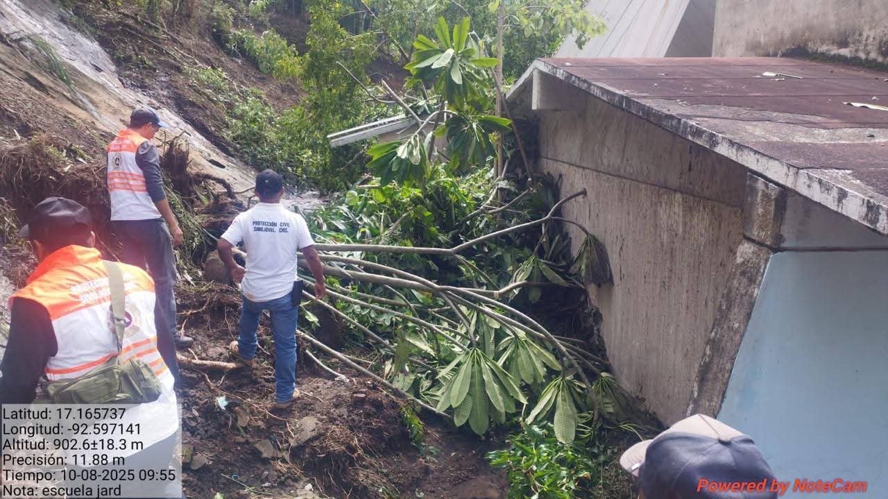 Pc atiende afectaciones por las lluvias en Chiapas